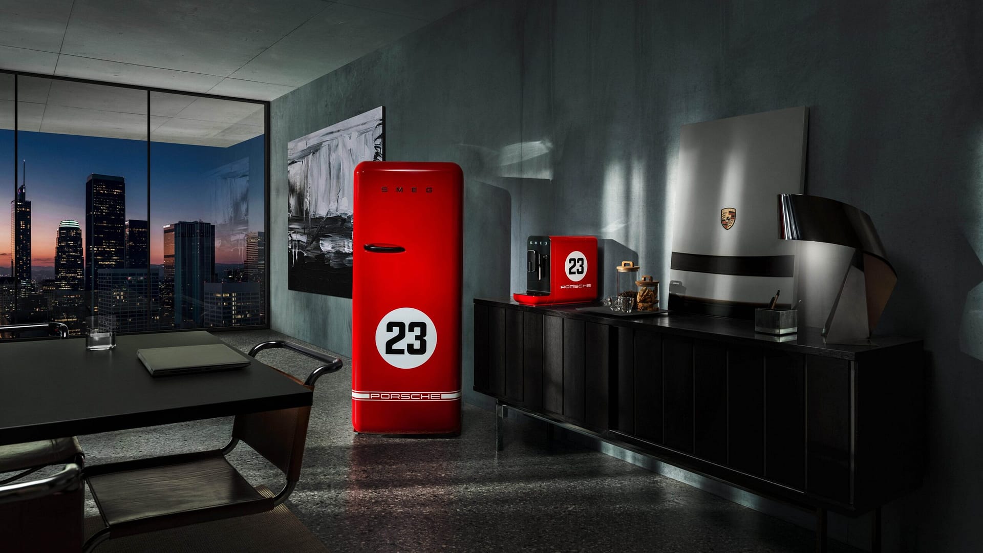 Smeg fridge & coffee machine
